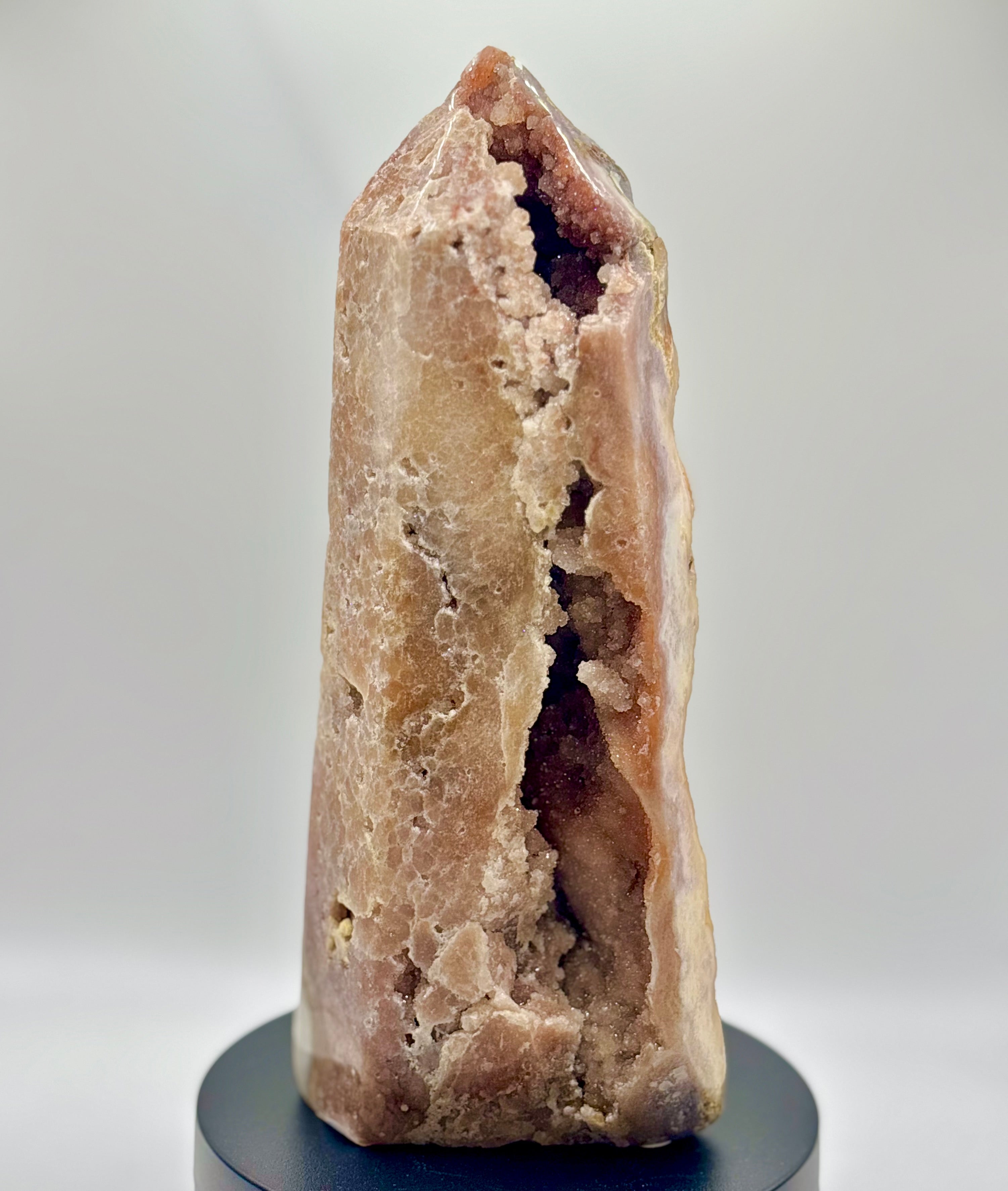 Pink Sugar Flower Agate Amethyst Tower - Brazil