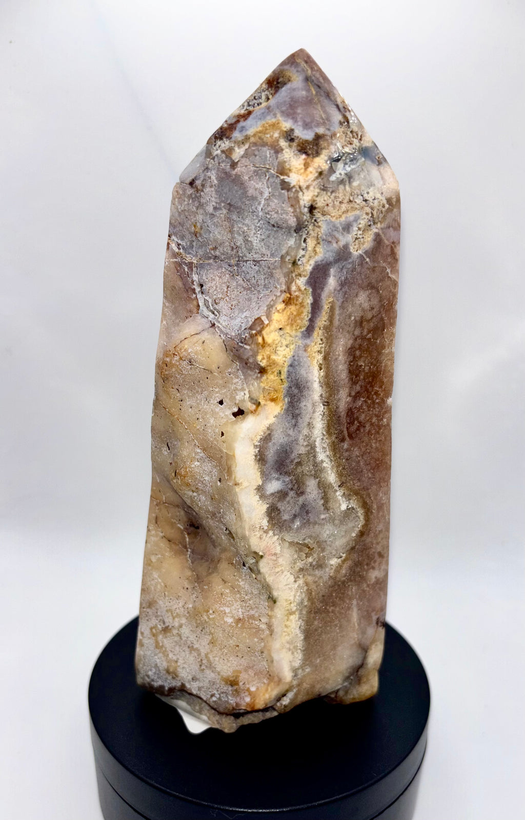 Pink Sugar Flower Agate Amethyst Tower - Brazil