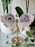Pink Flower Agate with Amethyst Butterfly E