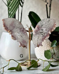 Pink Flower Agate with Amethyst Butterfly G