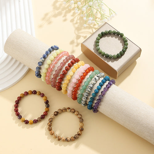 8mm Natural Stone Bracelet: Amethyst, Tiger Eye, Agate, And Many More
