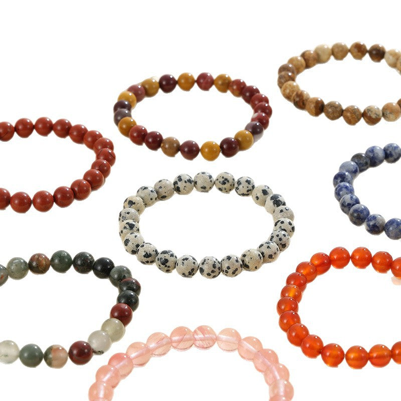 8mm Natural Stone Bracelet: Amethyst, Tiger Eye, Agate, And Many More