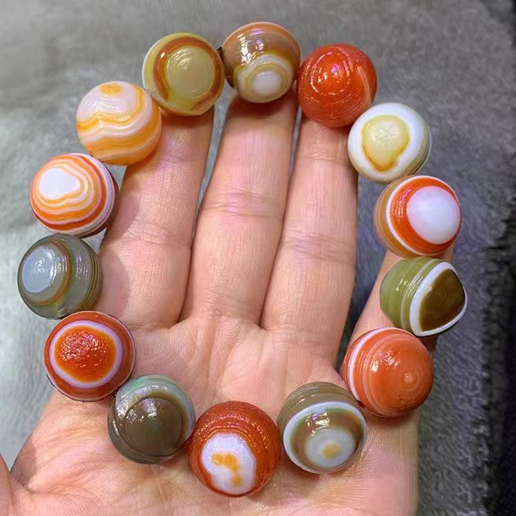 Natural Xinjiang Gobi Stone Alashan Stone Silk Eye Stone Bracelet Agate Original Stone Bracelet Wholesale