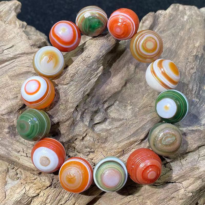 Natural Xinjiang Gobi Stone Alashan Stone Silk Eye Stone Bracelet Agate Original Stone Bracelet Wholesale