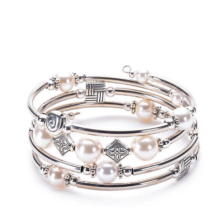 2026 New European and American Fashion Imperial Stone Wrap Bracelet for Women, Layered Multi-Wrap Natural Stone Bracelet Wholesale