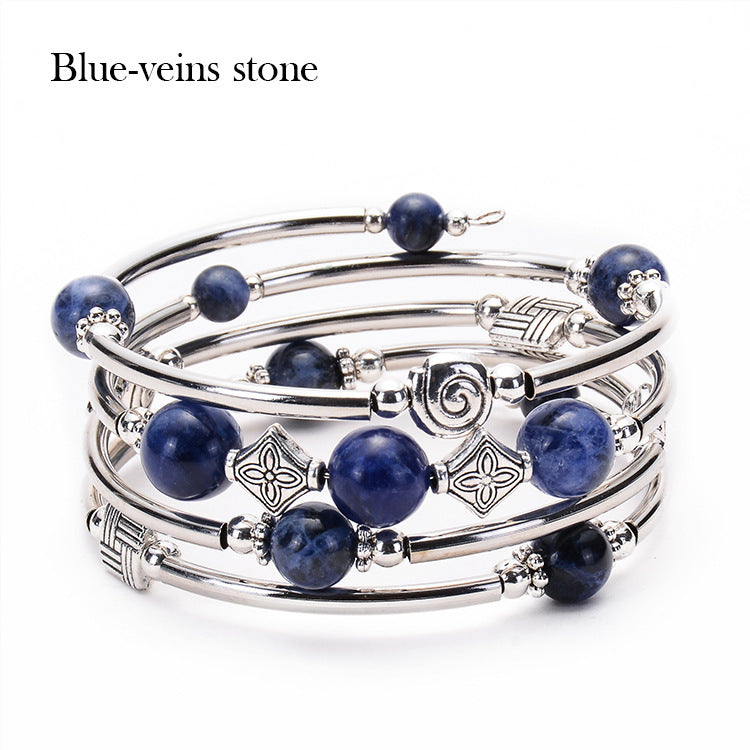 2026 New European and American Fashion Imperial Stone Wrap Bracelet for Women, Layered Multi-Wrap Natural Stone Bracelet Wholesale