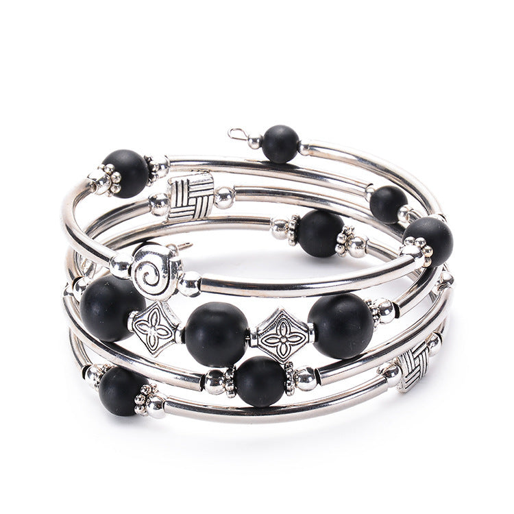 2026 New European and American Fashion Imperial Stone Wrap Bracelet for Women, Layered Multi-Wrap Natural Stone Bracelet Wholesale