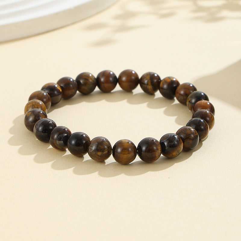 8mm Natural Stone Bracelet: Amethyst, Tiger Eye, Agate, And Many More