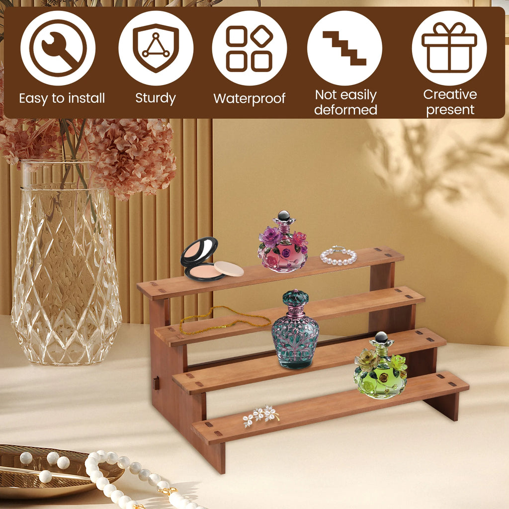 3/4 Layers Wood Vintage Display Stand Wood Cupcake Stand Space Saving Dessert Display Stand Tiered Display Stand for Cupcake