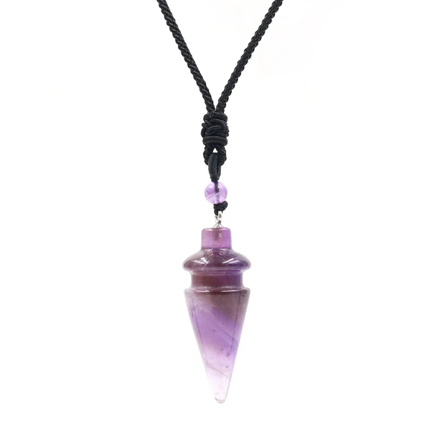 Natural Amethysts Reiki Tree of Life Hexagon Heart Wire Wrapped Pendant Circle Donut Braided Handmade Necklace Women Men Jewelry