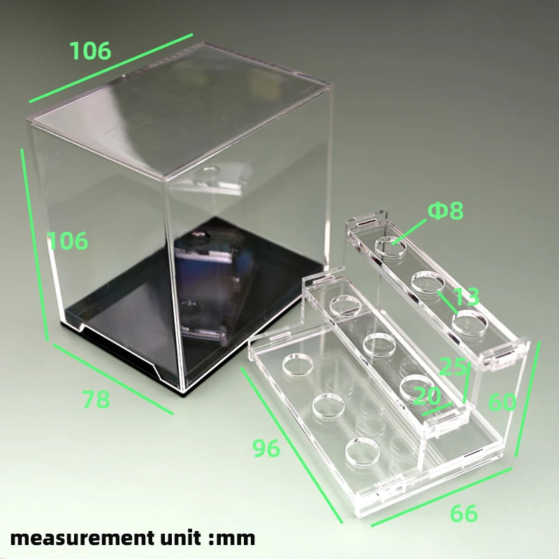 acrylic three-layer crystal mineral display box raw stone specimen crystal storage box raw ore display rack sphere stand