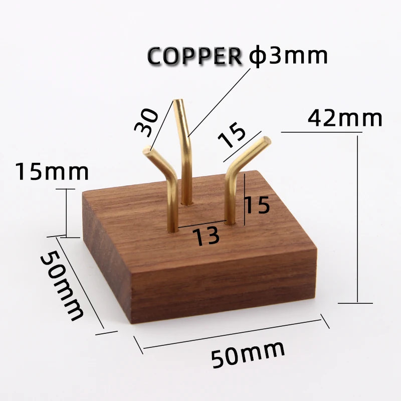 New Arrival Small Wood Stand Crystal Ball with Cooper Stand Golf Ball Displays Gemstone Crystal Holder Sphere Stand