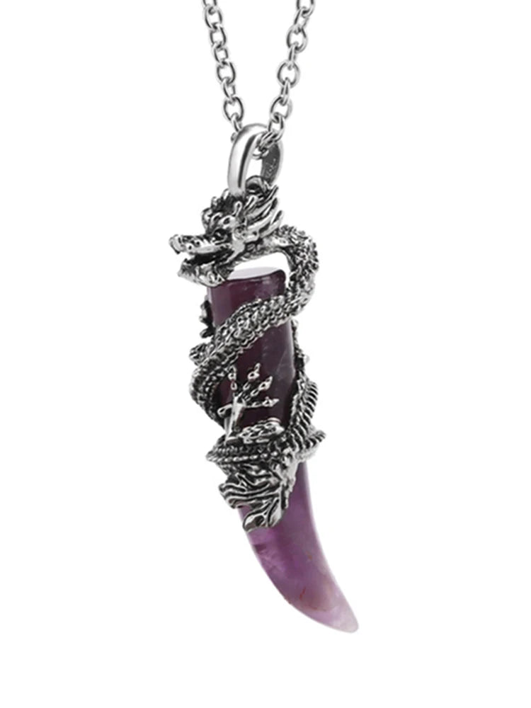 Natural Amethysts Reiki Tree of Life Hexagon Heart Wire Wrapped Pendant Circle Donut Braided Handmade Necklace Women Men Jewelry
