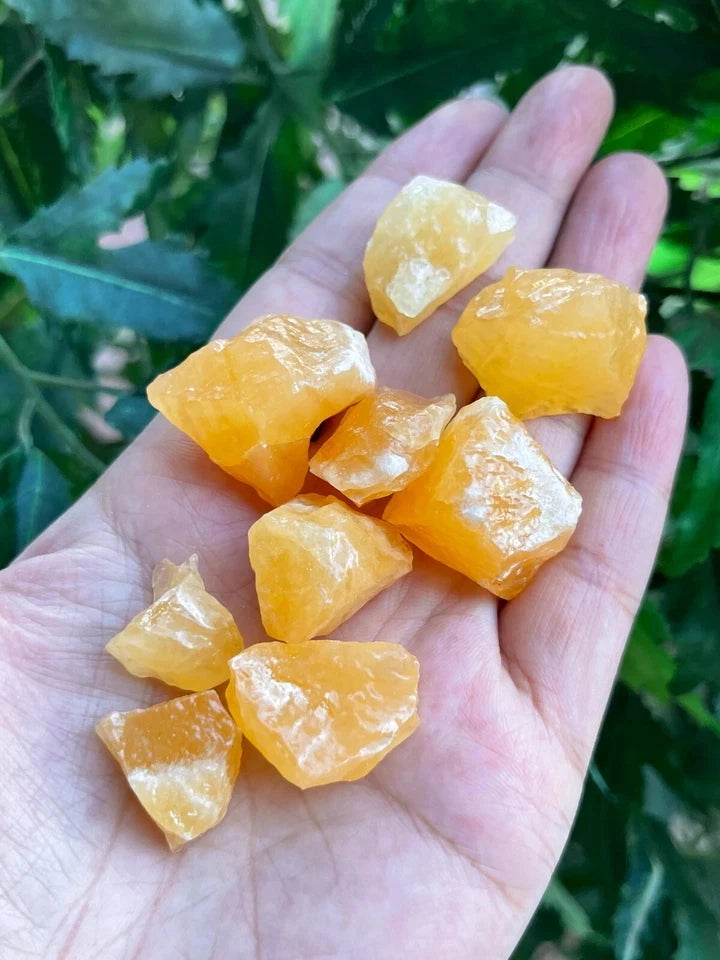 Natural Rough Orange Calcite Raw Crystal  Mineral Specimens  1pc