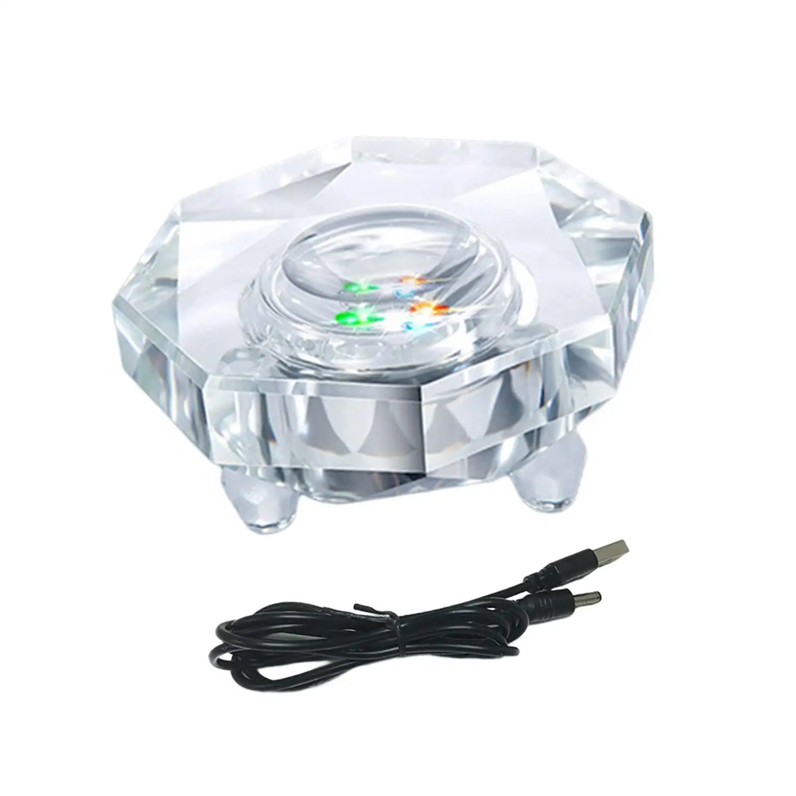 Crystal LED Light Base Lighted USB Atmosphere Lamp Pedestal Stand for Cup Jewelry Show 3D Crystal Photo Acrylic Statues Ornament