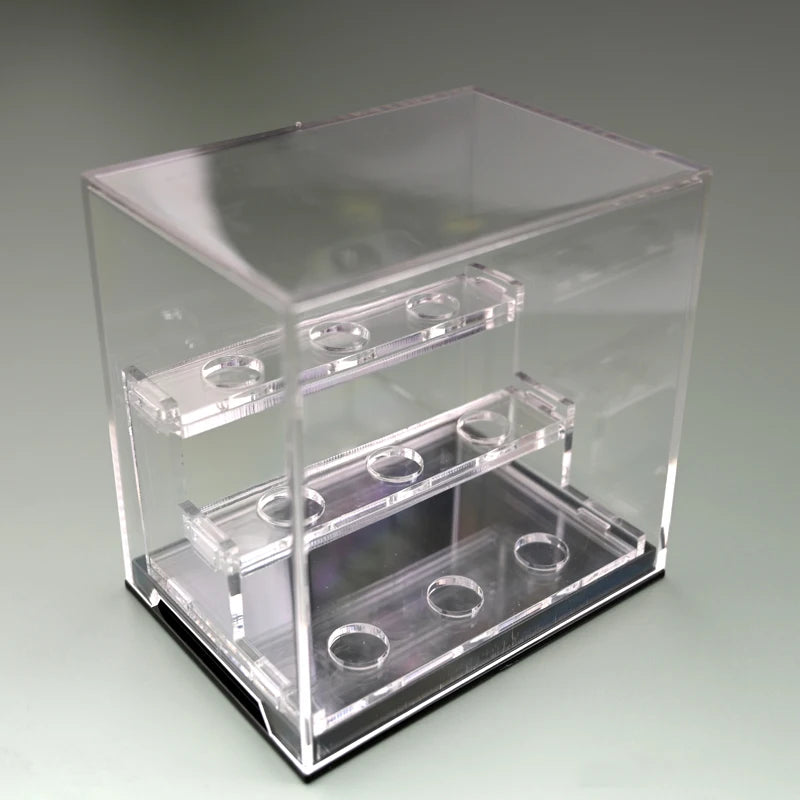 acrylic three-layer crystal mineral display box raw stone specimen crystal storage box raw ore display rack sphere stand