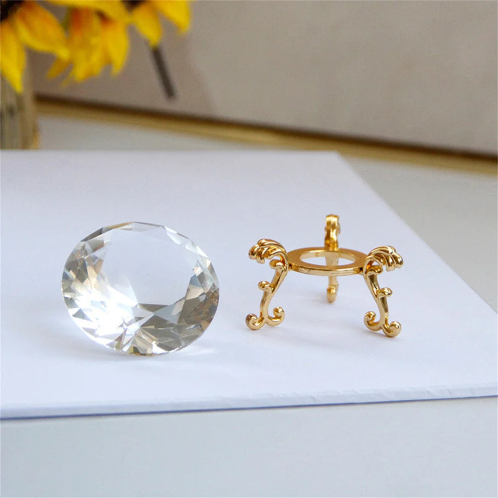Crystal Ball Metal Base Figurine Display Stand Handicraft Sphere Stone Support Diamond Holder Desktop Ornament Photography Props