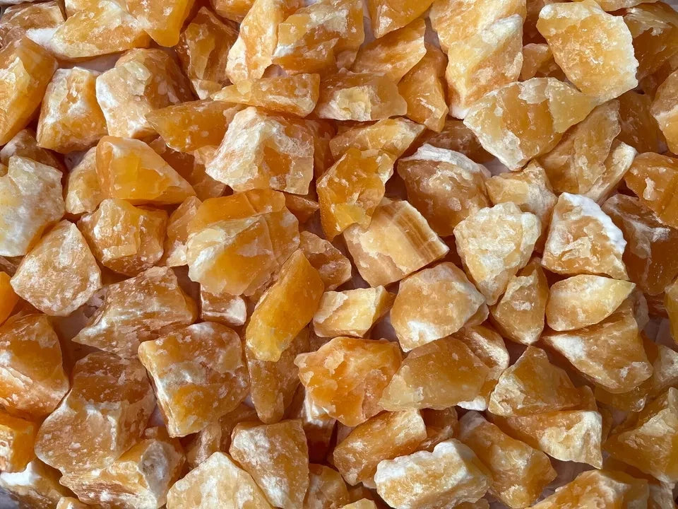 Natural Rough Orange Calcite Raw Crystal  Mineral Specimens  1pc