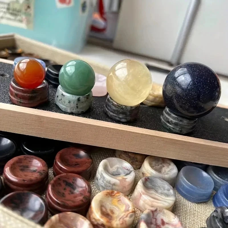 Natural Crystal Sphere Stand Crystal Ball Holder, Decorative Gemstone Egg Stand for Home Decor