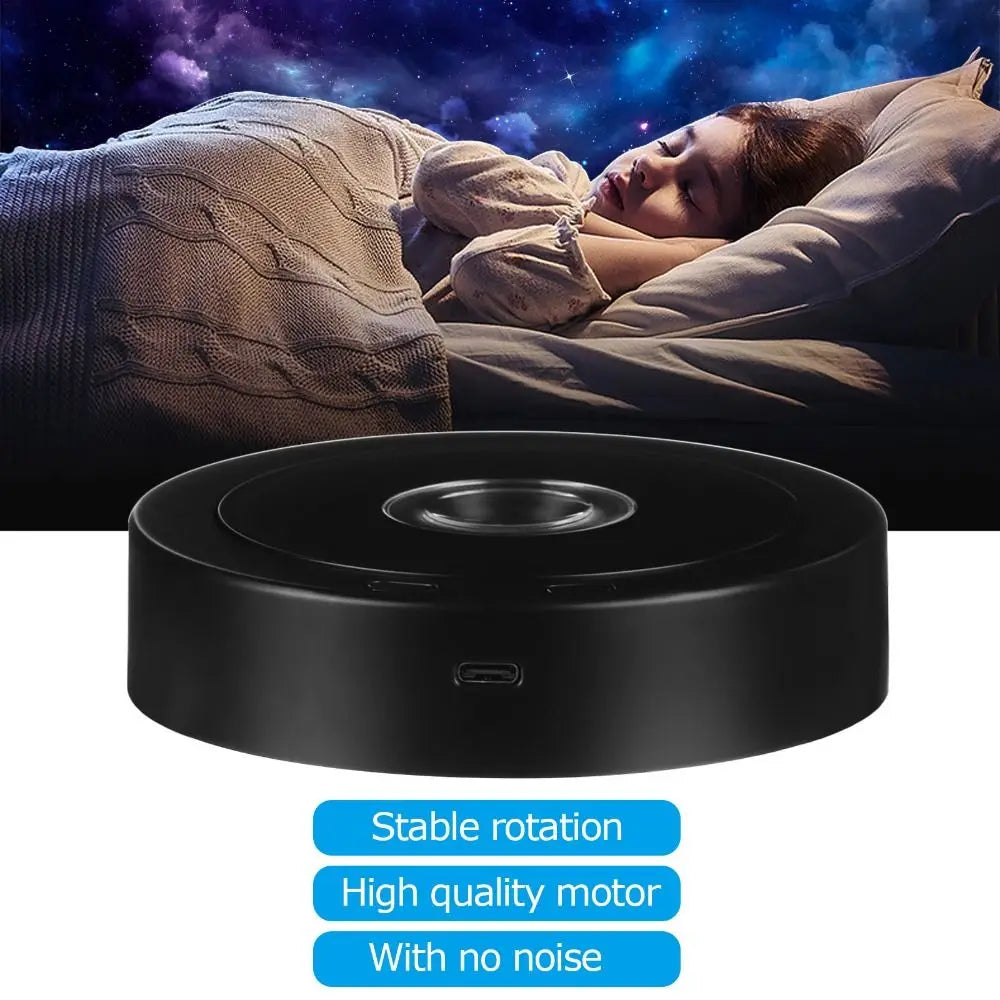 Display Stand Multi-color LED Light Spinning Base for Crystals Glass Crafts Pedestals Electric Turntable with Charging Cable