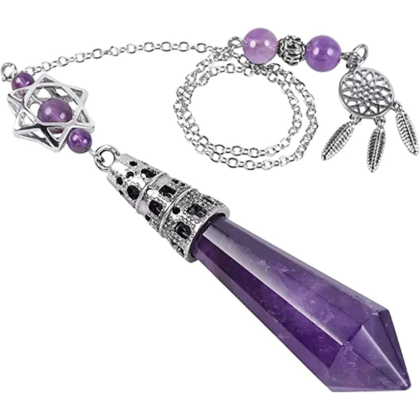 Natural Amethysts Reiki Tree of Life Hexagon Heart Wire Wrapped Pendant Circle Donut Braided Handmade Necklace Women Men Jewelry