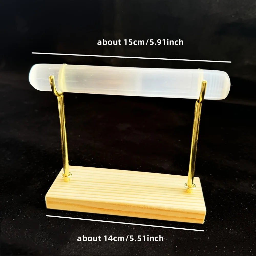 Natural Selenite Crystal Display Stand, Selenite Crystal Display Stand, bracelet display stand, Jewelry bracelet display hanger