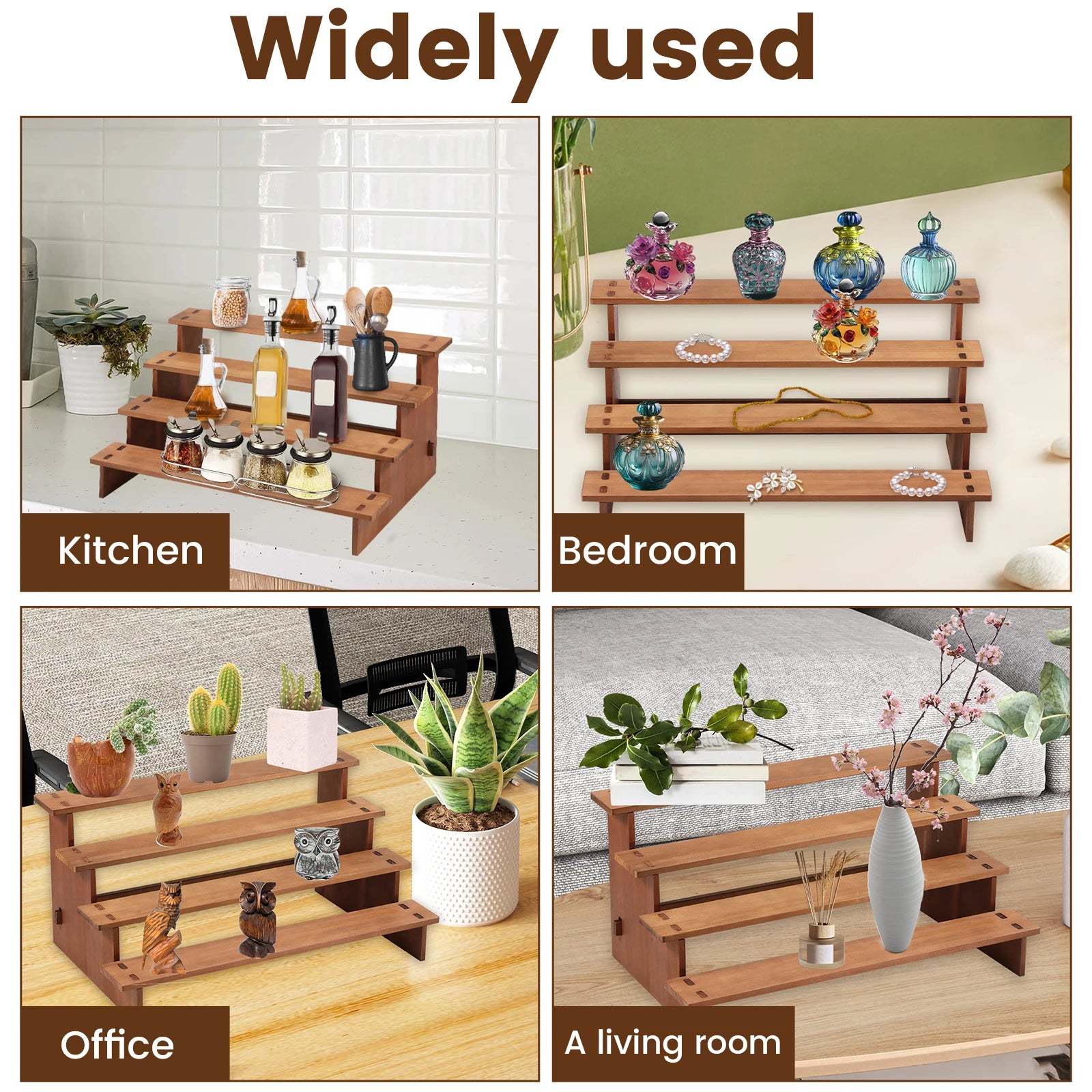 3/4 Layers Wood Vintage Display Stand Wood Cupcake Stand Space Saving Dessert Display Stand Tiered Display Stand for Cupcake