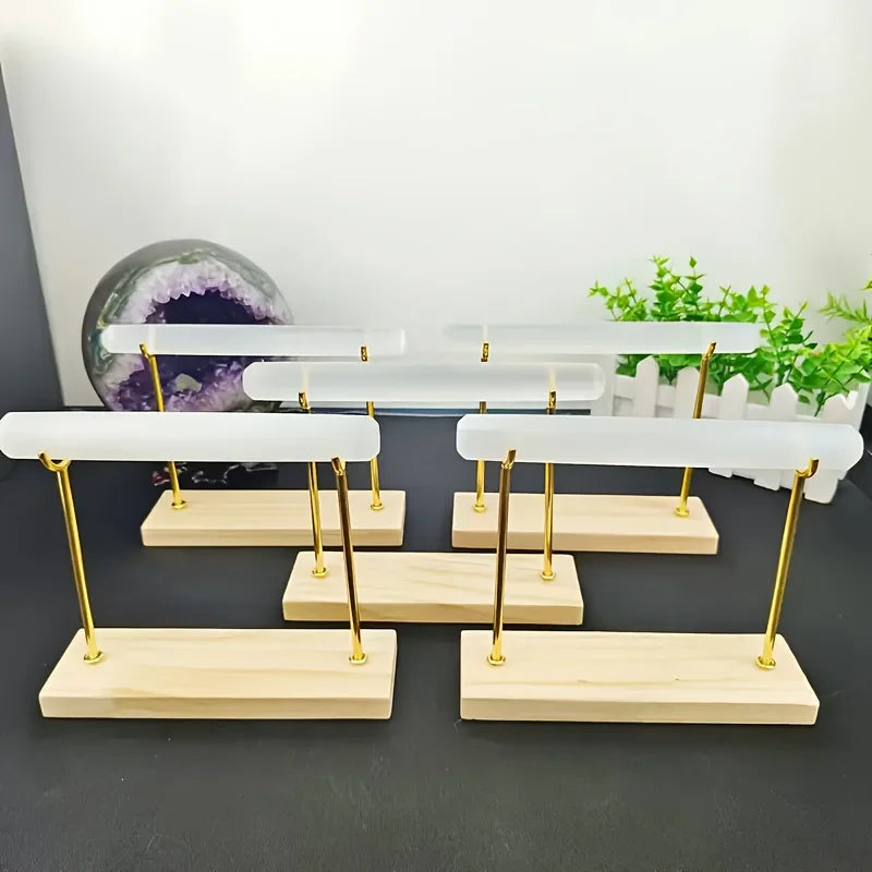 Natural Selenite Crystal Display Stand, Selenite Crystal Display Stand, bracelet display stand, Jewelry bracelet display hanger
