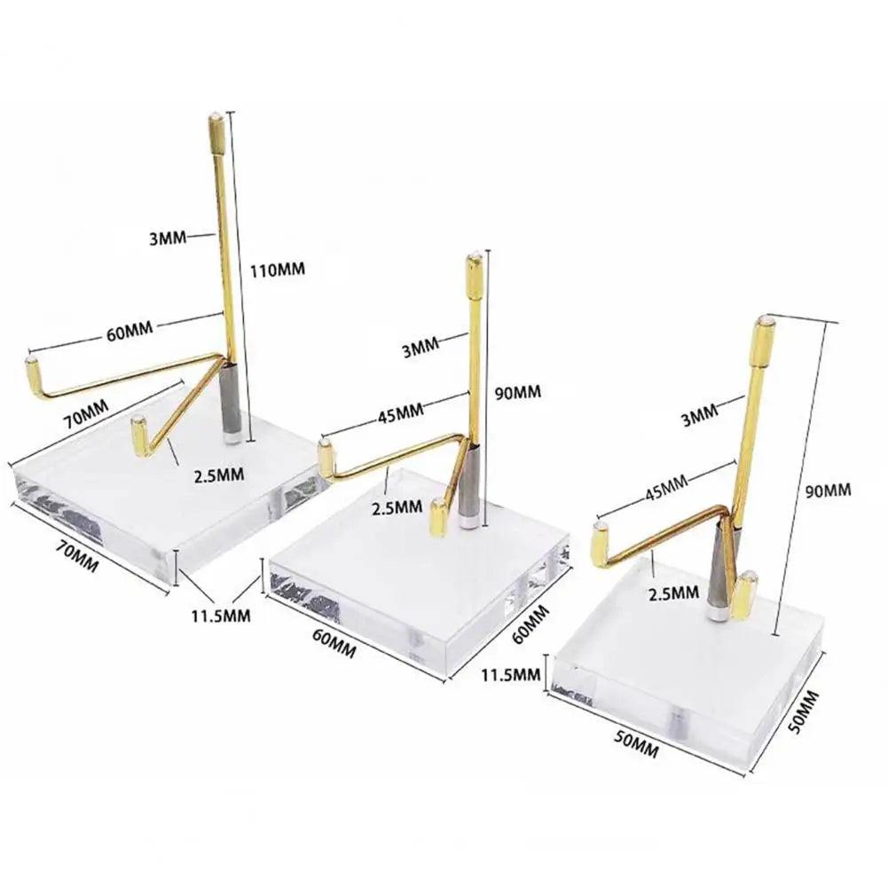 Acrylic Display Stand for Pottery Platters Display Stand for Earth Rocks Metal Display Stand with Acrylic Base for Collections