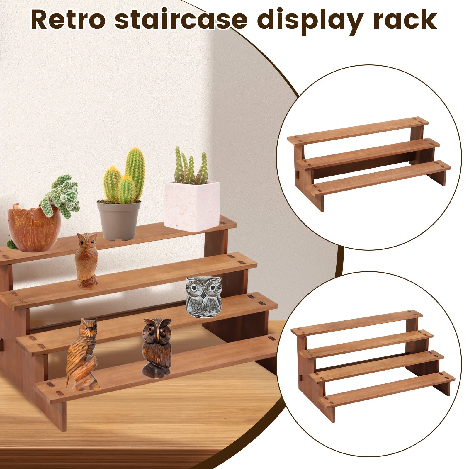 3/4 Layers Wood Vintage Display Stand Wood Cupcake Stand Space Saving Dessert Display Stand Tiered Display Stand for Cupcake