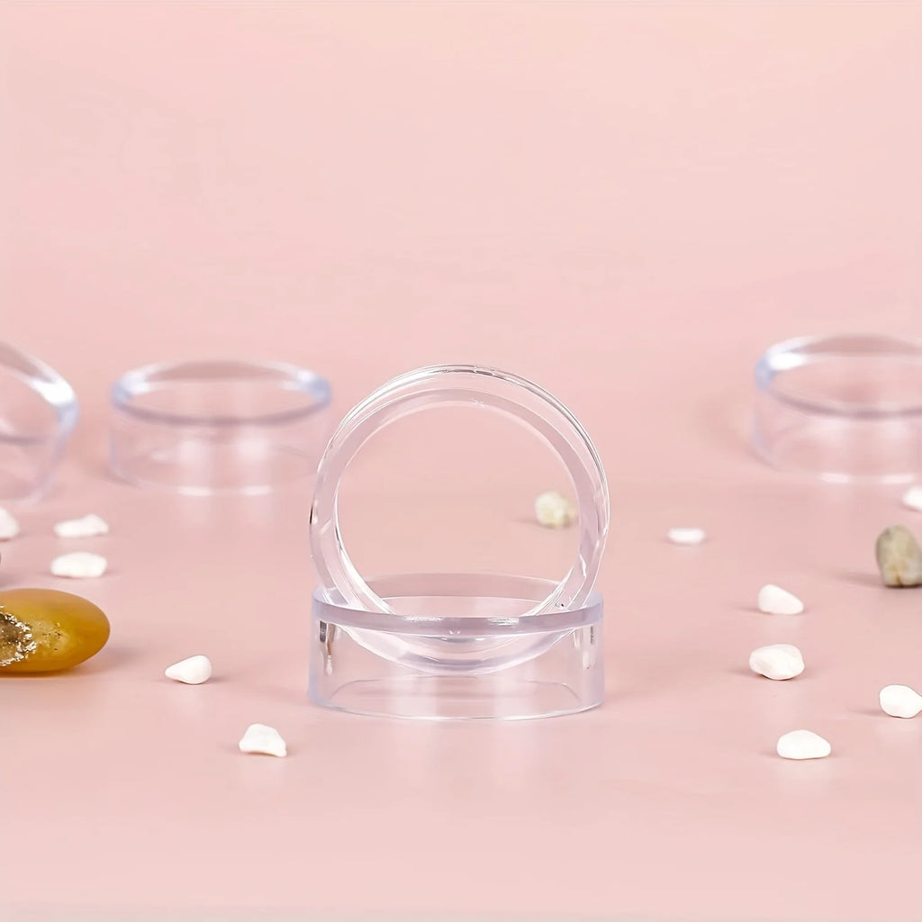 12-24Pcs Clear Sphere Display Stand Round Acrylic Ring Stands Baseballs Stand Sphere Holder for Decorative Eggs Crystal Balls