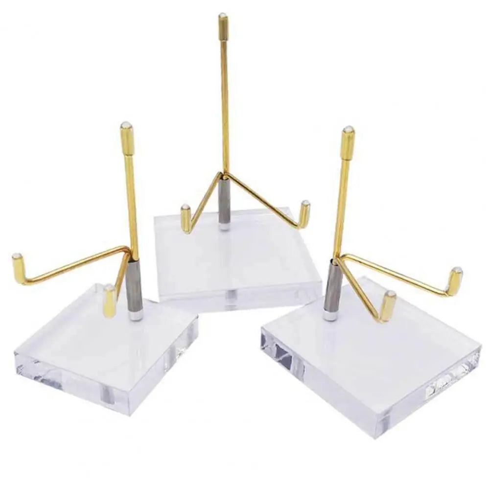 Acrylic Display Stand for Pottery Platters Display Stand for Earth Rocks Metal Display Stand with Acrylic Base for Collections