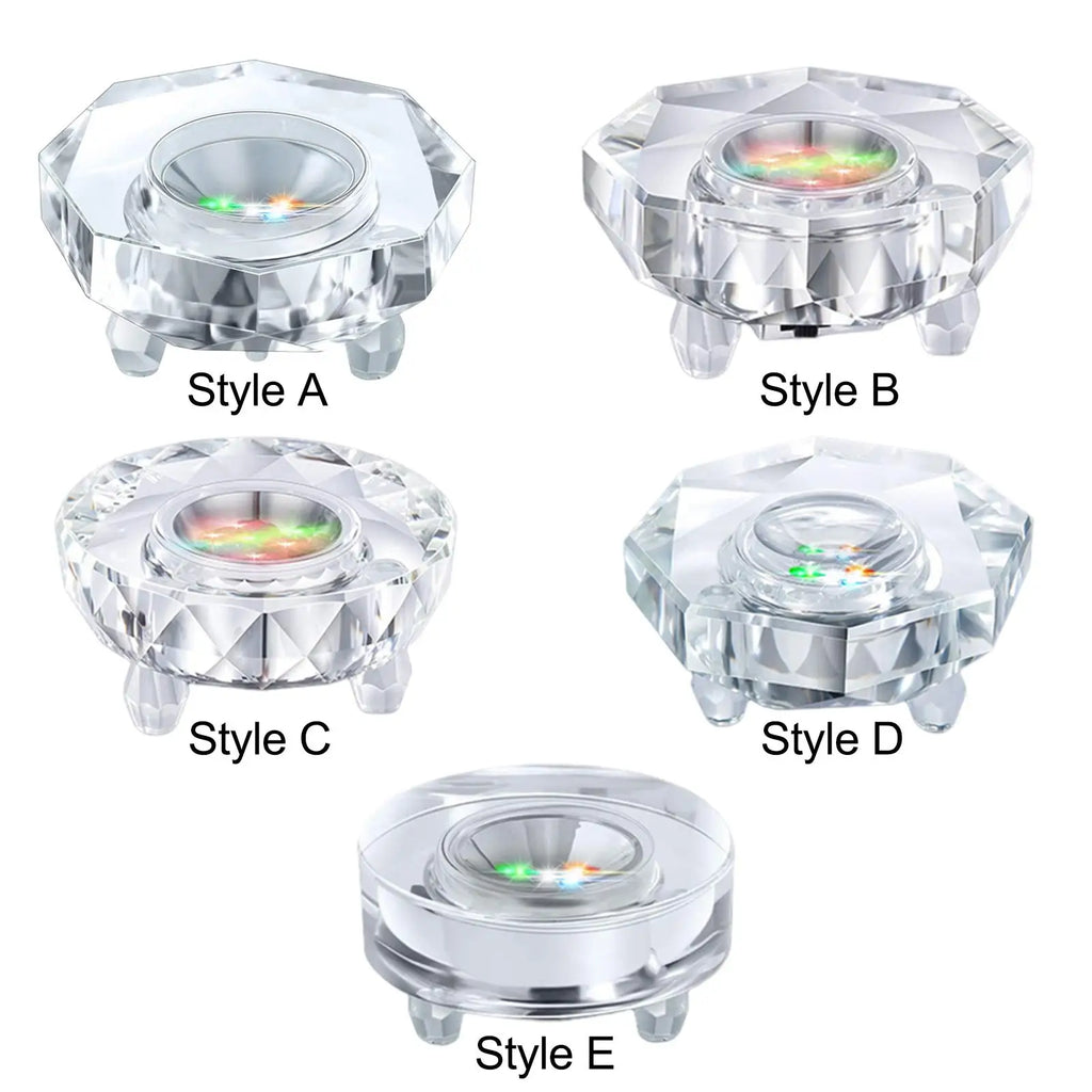 Crystal LED Light Base Lighted USB Atmosphere Lamp Pedestal Stand for Cup Jewelry Show 3D Crystal Photo Acrylic Statues Ornament