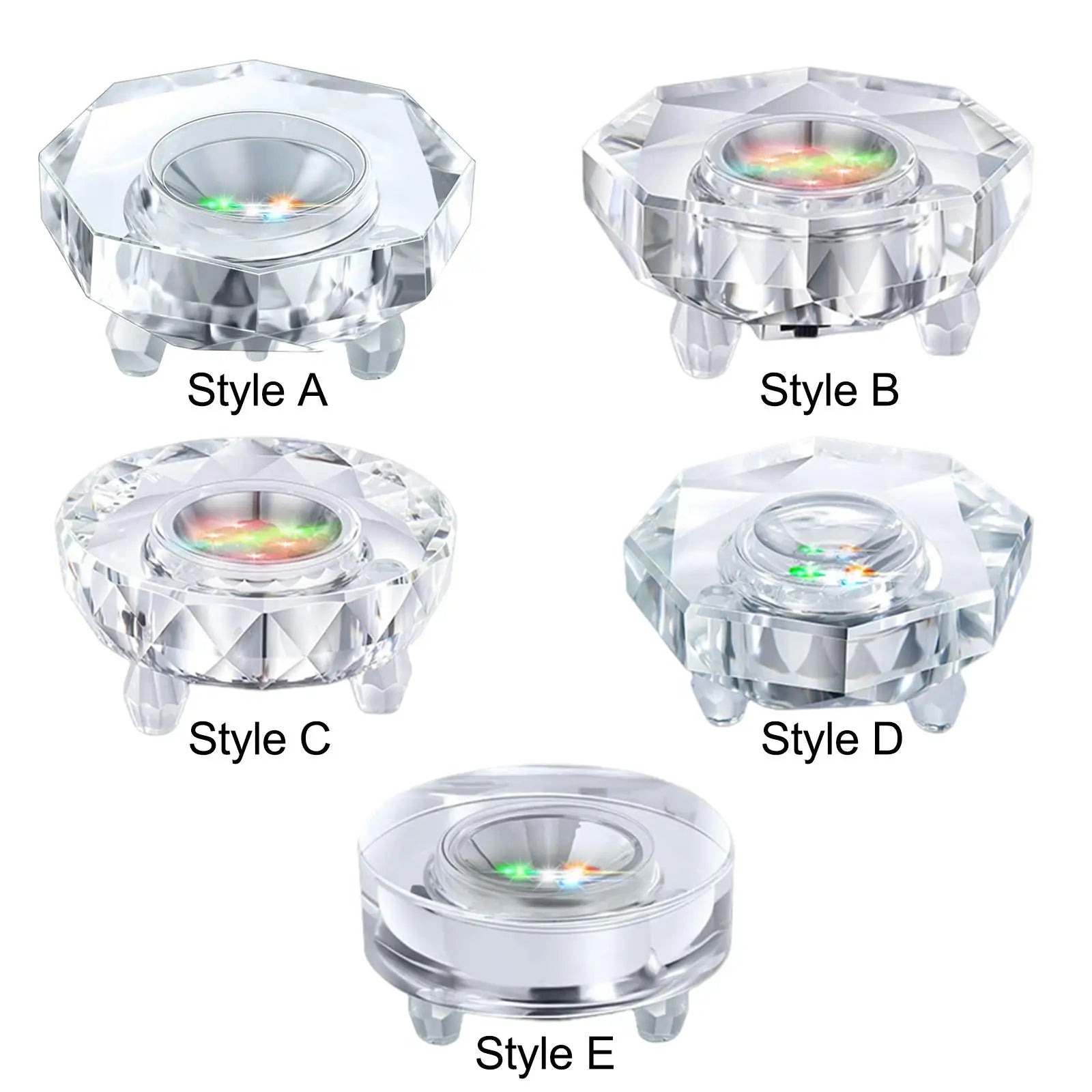 Crystal LED Light Base Lighted USB Atmosphere Lamp Pedestal Stand for Cup Jewelry Show 3D Crystal Photo Acrylic Statues Ornament