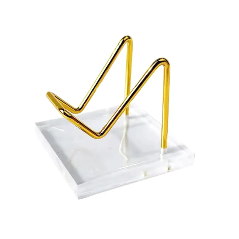 Metal Mineral Display Stand With Acrylic Base For Crystal Jewelry Stand Stone Shelf