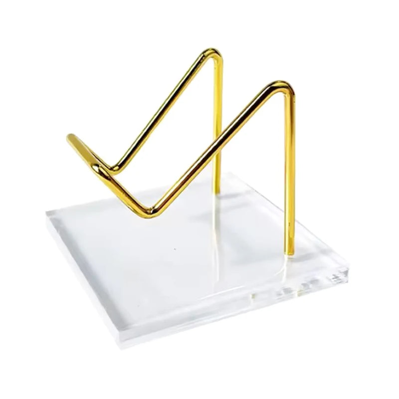 Metal Mineral Display Stand With Acrylic Base For Crystal Jewelry Stand Stone Shelf