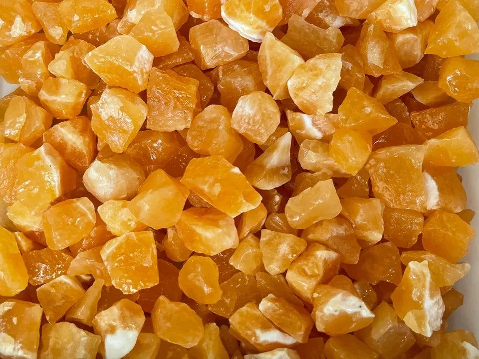 Natural Rough Orange Calcite Raw Crystal  Mineral Specimens  1pc