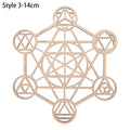 New Chakra Flower of life Natural Symbol  Wood Round Edge Circles Carved Coaster For Stone Crystal Set Home Kitchen DIY Decor