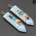 7 Chakras Natural Stone Crystal Reiki Pendant Arrow Shaped Colorful Gravel Wire Charms for Jewelry Making DIY Necklace Accessory